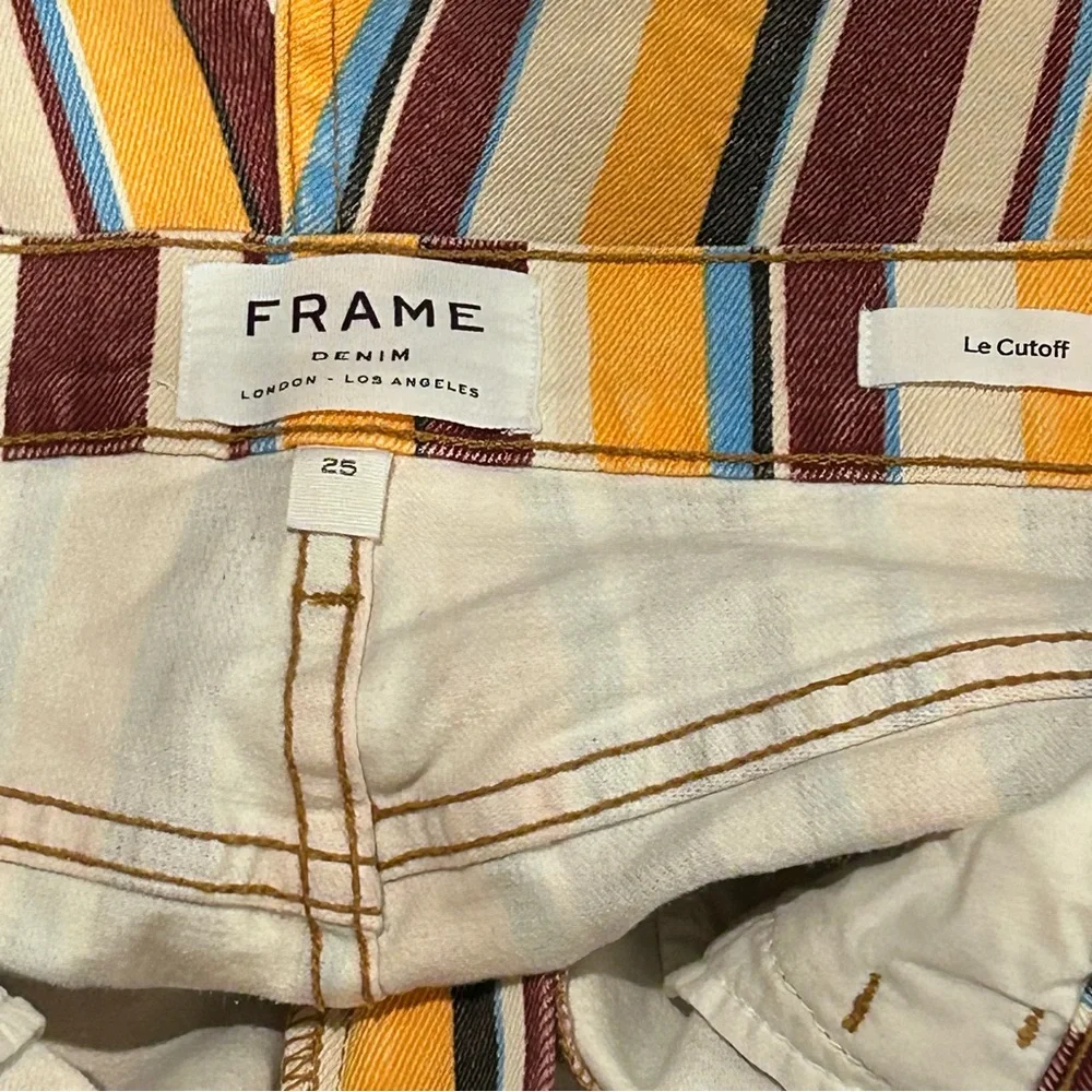 Donated - not for sale. 
Frame Denim Le Cutoff Shorts multicolor stripes - Picture 4 of 7
